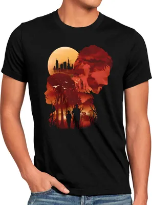 Produktbild von BaumwolleCloud Sunset Cure Herren T-Shirt us last joel ellie left of behind