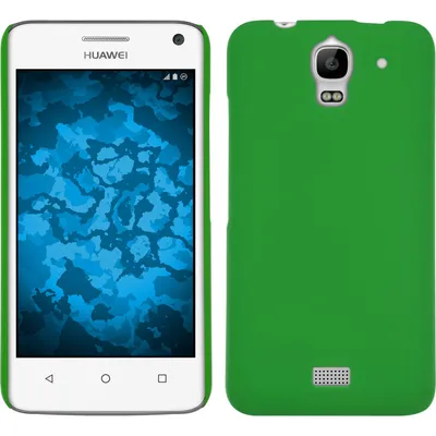 Produktbild von PhoneNatic Case kompatibel mit Huawei Y360 - Hülle grün gummiert Hard-case + 2 Schutzfolien