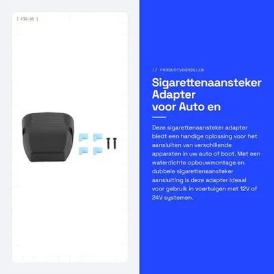 Productafbeelding van Dailygoods - Sigarettenaansteker Adapter voor Auto en Boot met Dubbele Aansluiting