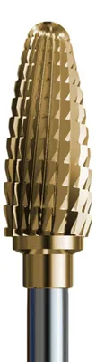 Produktbild von Fräser aus Hartmetall zum schnellen Entfernen von Hybrid-, Acryl- und Gel-Materialien mit Goldbeschichtung – Sammelspitze