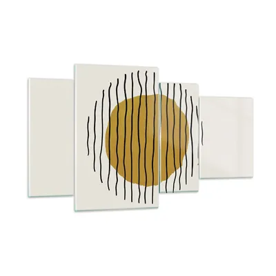 Produktbild von Bilder auf glas - 4 Teile - Modern Piece Linear - 120x70cm - Glasbilder - Wandbilder - Bilder - zum Aufhängen bereit - Wanddekoration aus Glas - Glas Bilder - Wandbild auf Glas - GDL120x70-4793