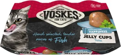 Zdjęcie produktu dla Voskes Jelly Cups Tuna - galaretka z tuńczykiem przysmak dla kota 6x25g