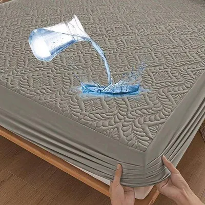 Produktbild von Famanu Matratzenauflage 140 x 200 cm - Wasserabweisend mit 3D-Muster - Atmungsaktiv und strapazierfähig - Grau