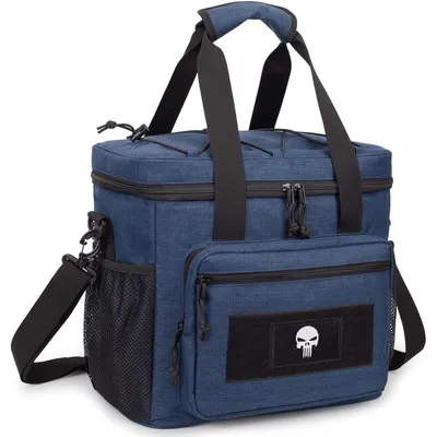 Image de Sac de déjeuner tactique bleu, glacière isotherme avec système MOLLE, 12,3 litres