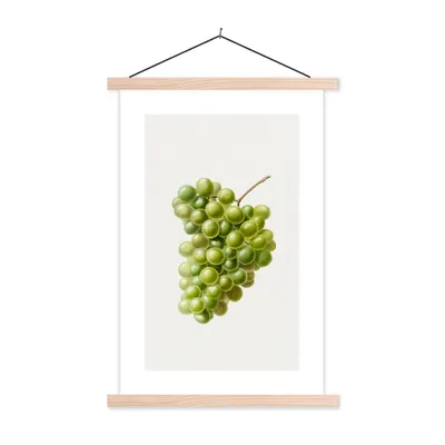 Produktbild von MuchoWow® Textilposter Lebensmittel - Weintrauben - Traube 40x60 cm mit holzfarbenen Rahmen - Poster