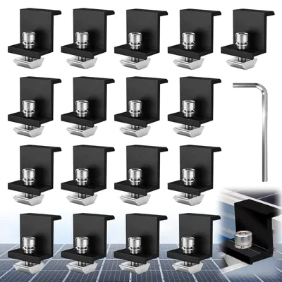 20 Solar-Endklemmen 30 mm, Aluminium, schwarz, für Module