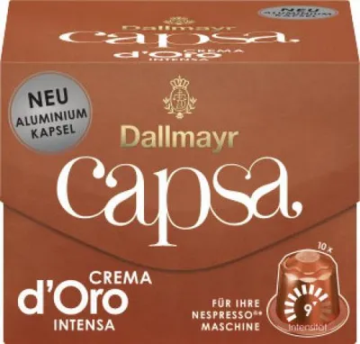 Immagine prodotto di Dallmayr Capsa Crema dOro Intensa, capsula compatibile Nespresso, capsula caffè, caffè tostato, caffè, 10 capsule, 56 g