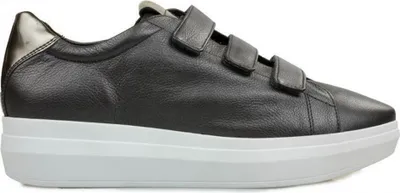 Produktbild von Damen HOGL schwarz Leder Klettverschluss Schuhe mit Plateau 35