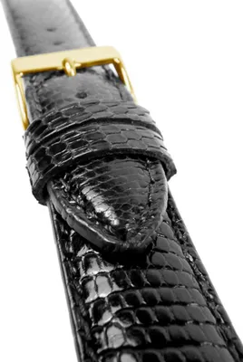 Produktbild von Echt Eidechse Ersatzband Uhrenarmband Eidechsenleder schwarz 20781G, Stegbreite:16mm