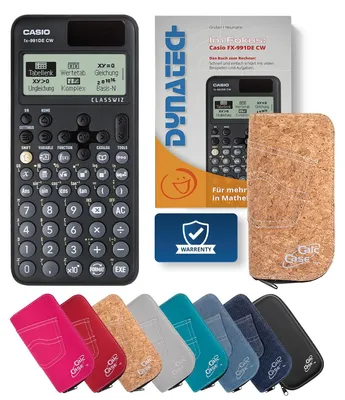 Produktbild von Casio FX-991 DE CW Taschenrechner mit Schutztasche kork & Fachbuch