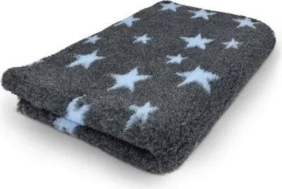 Produktbild von Vet Bed Hundebett mit Antirutschbeschichtung anthrazit hellblaue Sterne 150 x 100 cm