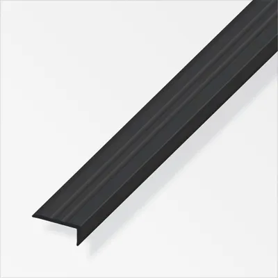 Produktbild von alfer Abschlussprofil 1 m, 25 x 10 mm PVC (Kunststoff) glatt schwarz