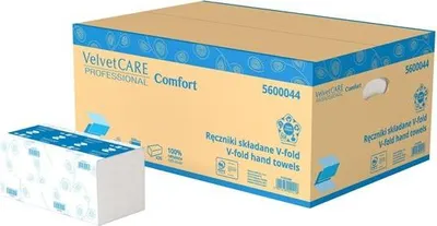 Produktbild von Papierové utierky skladané ZZ 2-vrstvové VELVET CARE 100%celulóza, 25x23 cm (20bal.)