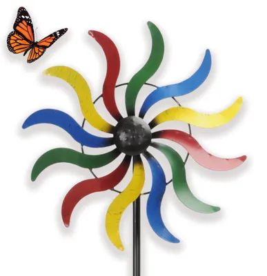 Produktbild von Gartendeko Windrad in 130,5 cm, Gartenstecker in bunten Farben