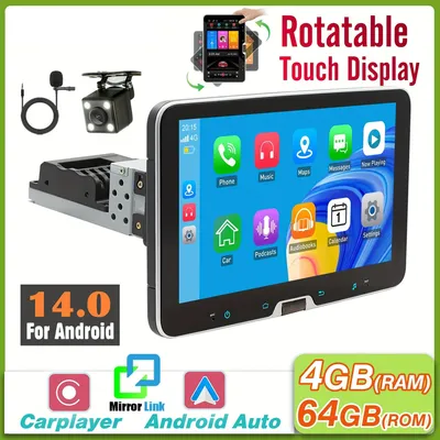 Immagine prodotto di Autoradio Android Auto da 10,1 pollici - Sistema multimediale - Navigatore - Kit vivavoce per auto