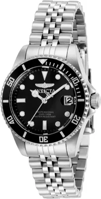 Produktbild von Invicta Pro Diver 29186 Damenuhr - Quarzwerk - Edelstahl mit schwarzem Zifferblatt - 34 mm