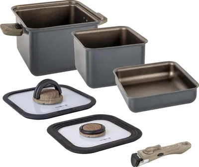 Produktbild von BRUNNER Camping Kochgeschirr Topfset | Alu | TORRALTA , 20x20cm, 5+1teilig