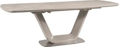 Image de Casa Padrino Table de salle à manger de luxe en céramique Gris / Argent 160-220 x 90 x H. 76 cm - Table de cuisine à rallonges - Meubles de salle à manger