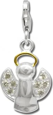 Produktbild von SilberDream Charm Anhänger Engel gold Zirkonia Silber vergoldet FC813Y