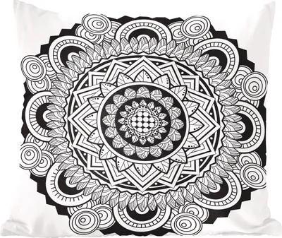 Produktbild von MuchoWow® Zierkissen Sofakissen Wohnzimmer Dekokissen 50x50 cm Mandala verschnörkelt - Komfort - Sofakissen
