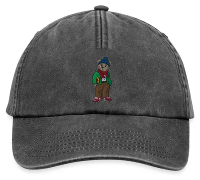 Produktbild von Spreadshirt Gestickter Teddy Im Skaterlook Mit Mütze Vintage Cap, One size, Vintage Schwarz