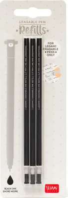 Produktbild von Legami Ersatzmine für löschbaren Gelstift - Erasable Pen, schwarz, Schwarz, Kunststoff, 0,7 mm, 3 Stück(e), 4 mm, 4 mm