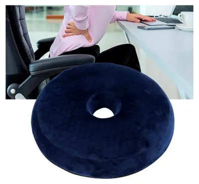 Produktbild von Gelkissen in Donut-Form, langsamer Rückprall-Speicherschaum, ergonomisches Kissen für Steißbein, Hämorrhoiden, Coccyx, Ischias und Schwangerschaft (39,5 x 39 x 8 cm)