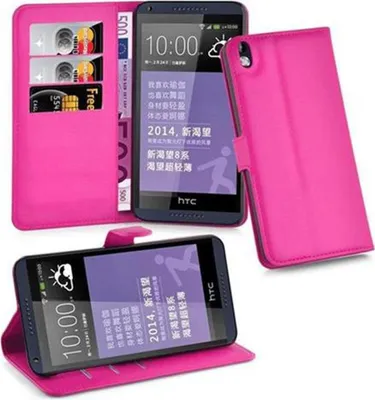 Produktbild von Cadorabo Hülle für HTC Desire 816 Schutz Hülle in Pink Handyhülle Etui Case Cover Magnetverschluss
