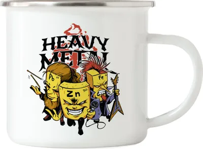 Produktbild von Heavy Metal Emaille Tasse Chemie Chemiker Naturwissenschaft Experiment Reagenzglas Glass Formel Periodensystem