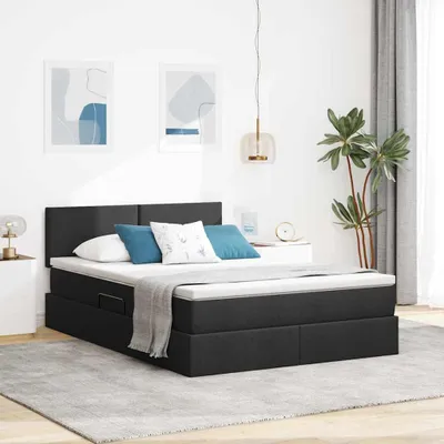 Imagen del producto de Maison Exclusive: Cama con espacio de almacenamiento y colchón, color , 140 x 190 cm, tapizada en terciopelo
