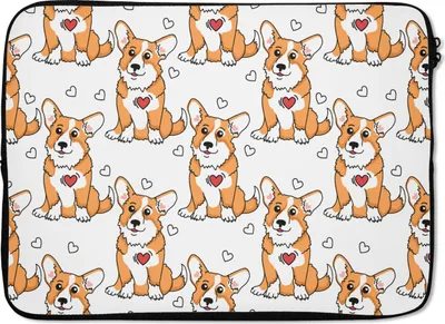 Produktbild von MuchoWow® Laptop Hülle 14 ZollHund - Herz - Junge Laptoptasche - Laptoptasche - Stoßsicher - Schutzhaube