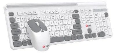 Obrázek produktu pro C-TECH klávesnice s myší, Bezdrátový set 2.4GHz, CZ – Černá