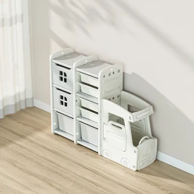Produktbild von 360Home Kinderregal Kleiderstange Steckregal Aufbewahrung Kindermöbel Kinderschrank B-112*30.5*84cm