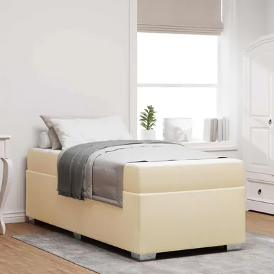 Immagine prodotto di vidaXL Struttura letto con materasso crema 90 x 190 cm in tessuto
