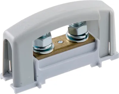 Produktbild von Stromklemme 2xM8 grau mit Abdeckung für TH35 Schiene E.4122SP
