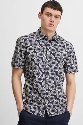 Produktbild von CASUAL FRIDAY CFAnton flower printed shirt Herren Kurzarmhemd Herrenhemd Hemd Button-Down-Kragen Gemustert Regular Fit