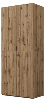 Image de Armoire CALMIA chêne naturel 90 cm avec penderie et étagères