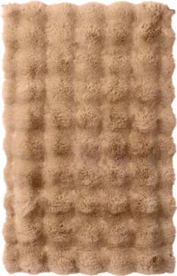 Image de BERILO | Tapis de salle de bain - Tapis de bain - 80 x 50 cm - beige marron - Séchage rapide - Absorbant