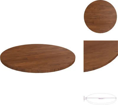 Obrázok produktu pre vidaXL Okrúhla stolová doska tmavohnedá Ø40x1,5 cm Ošetrené dubové drevo - Stolové dosky