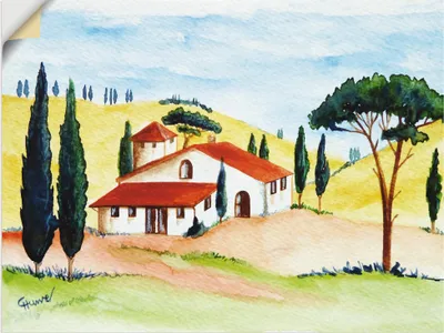 Produktbild von ARTland Wandbild, selbstklebend Frühling in der Toskana Größe: 80x60 cm