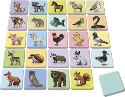 Produktbild von Gedächtnisspiel Tiere für kleine Hände – 24 Paare (48 Karten) für Kinder ab 4 Jahren