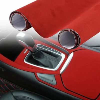 Produktbild von Autofolie Wildlederoptik Mikrofaser Selbstklebend mit Luftkanälen Rot 75 x 152 cm