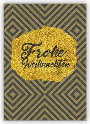 Produktbild von 4x Moderne edle grafische Weihnachtskarte mit Glitter Optik Kreis: Frohe Weihnachten