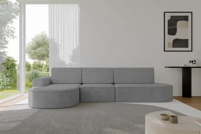 Produktbild von ALTDECOR Ecksofa mit Schlaffunktion und Bettkasten - MARI-L2-S - 368X167X85 - Grau Corner Sofa Eckcouch Couch L-Form, links/rechts angeordnet, Schlafcouch Ausziehbar Wohnlandschaft