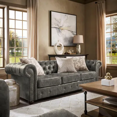 Produktbild von jvmoebel ®  Leder Sofa Couch - Design Polster Dreisitzer Couch Garnitur Braun