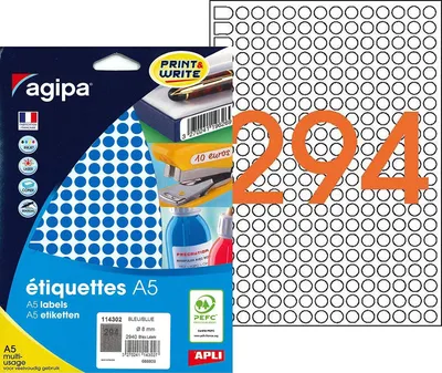Produktbild von agipa Markierungspunkte Durchmesser: 8 mm rund blau 2940 Stück