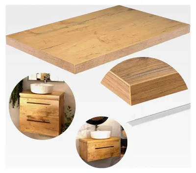 Produktbild von Waschtischplatte für Aufsatzbecken, 80 x 40 x 3,6 cm, Lancelot Eiche