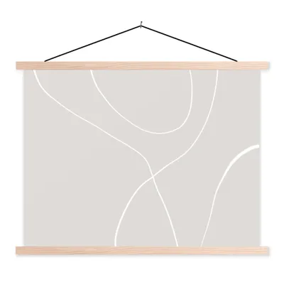 Produktbild von MuchoWow® Textilposter Linienkunst - Abstrakt - Pastell 40x30 cm mit holzfarbenen Rahmen - Bilder