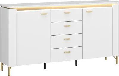 Produktbild von Sideboard 155 cm in weiß mit goldfarbenen Akzenten LUKA-129