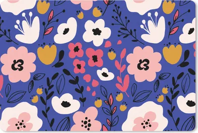 Produktbild von MuchoWow® Mauspad Mousepad Blumen - Blätter - Muster 27x18 cm - Mousepads - Maus Mat - Pad - Mausunterlage - Büroartikel - Desk Matten